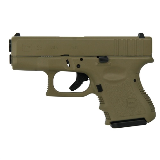 Glock 26 Gen 3 Custom "FDE" Handgun 9mm Luger 10/rd Magazines (2) 3.43" Barrel Austria PI2650201 MODFDE