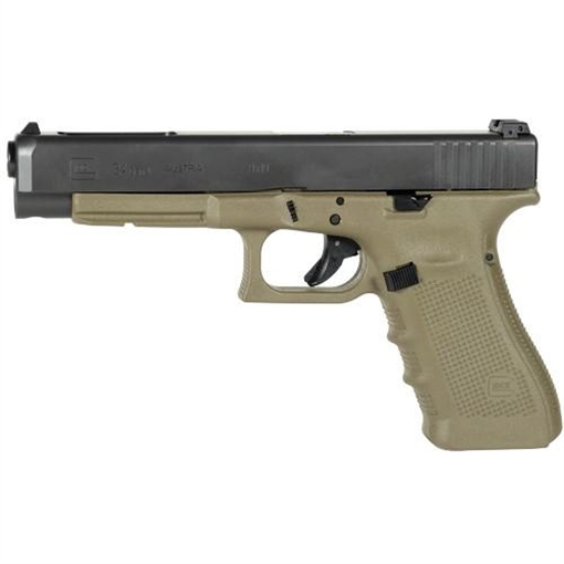 Glock 34 Gen 3 Competition Handgun 9mm Luger 17/rd Magazines (2) 5.3" Barrel OD Green Frame Black Slide Austria PI3437103
