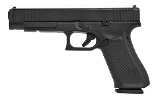 GLOCK 34 Gen 5 M.O.S., Striker Fired, Semi-automatic, Polymer Frame Pistol, Long Slide, 9MM, 5.31" Barrel, nDLC Finish, Black, Fixed Sights, 17 Rounds, 2 Magazines, Right Hand G34517MOSAUT