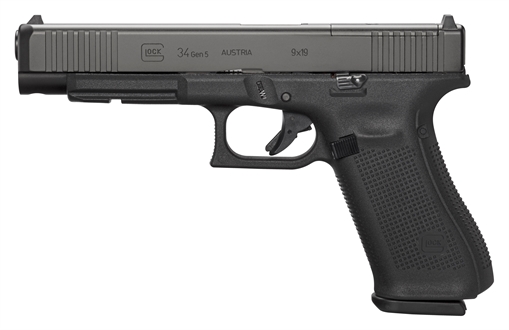 Glock 34 Gen 5 MOS Competition Handgun 9mm Luger 17/rd Magazines (3) 5.31" Barrel Black USA UA343S103MOS