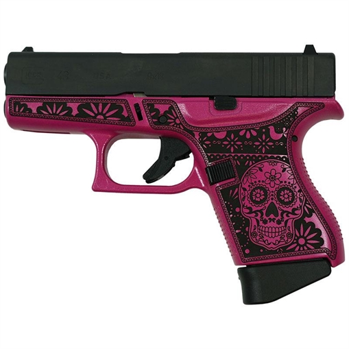 Glock 43 Custom "Sugar Skull" Pink Medusa Subcompact Handgun 9mm Luger 6rd Magazines (3) 3.4" Barrel Frame Only UI4350201 MODSKP