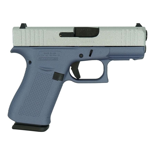 Glock 43X Crushed Silver Glitter Slide/Orchid Purple Frame Handgun 9mm Luger 10rd Magazines(2) 3.4" Barrel Accessory Rail USA Made UX4350201FR MODGLSP
