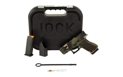 GLOCK 43X, M.O.S, Striker Fired, Semi-automatic, Polymer Frame Pistol, Sub-Compact, 9MM, 3.41" Barrel, Cerakote Finish, Camo, Fixed Sights, 10 Rounds, 2 Magazines UX4350204FRN
