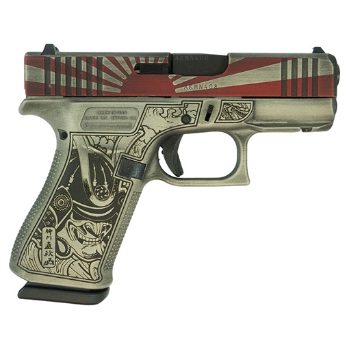 Glock 43X "Rising Sun Bushido" Handgun 9mm Luger 10rd Magazines(2) 3.4" Barrel Accessory Rail USA Made UX4350201FR MODRSBS