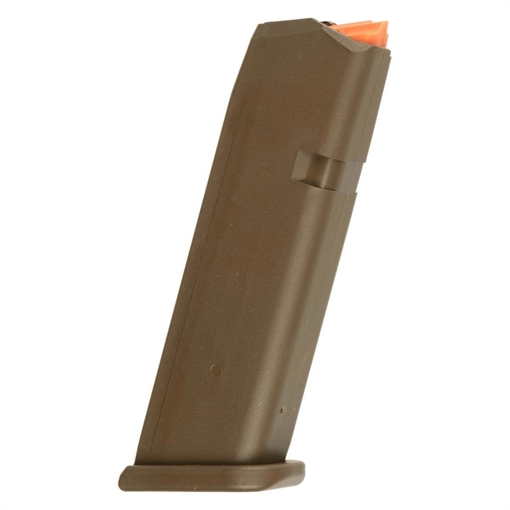 GLOCK MAGAZINE 9MM 17RD G17 FLAT DARK EARTH ORANGE FOLLOWER BULK 47354