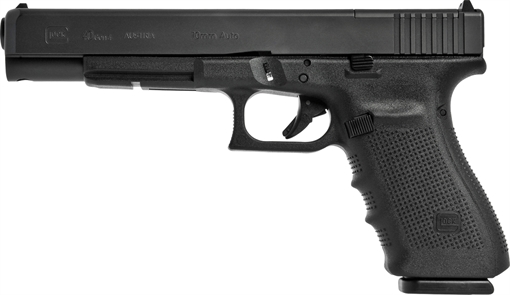 Glock G40 Gen4 Competition MOS 10mm Auto 15+1 6.02" Steel Barrel, Matte Black MOS Cut/Serrated Steel Slide, Black Polymer Frame w/Picatinny Rail, Black Interchangeable Backstrap Grip PG4030103MOS