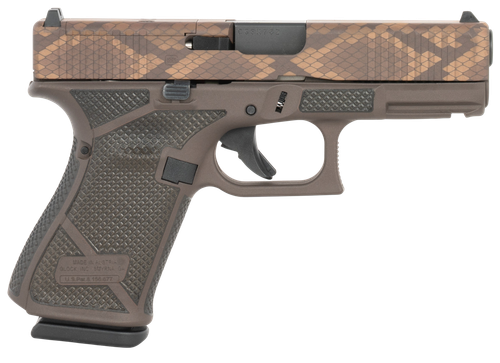 Glock 19 Gen5 MOS Exclusive 9mm 4.02" Barrel, Texas Snake Cerakote Optic Ready/Serrated Slide, Vortex Bronze Cerakote Frame, 15 Rd