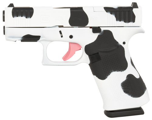 GLOCK 43X Cow Print Low Cap 9mm, 3.41" Barrel, Skydas Cerakote Finish, 10rd