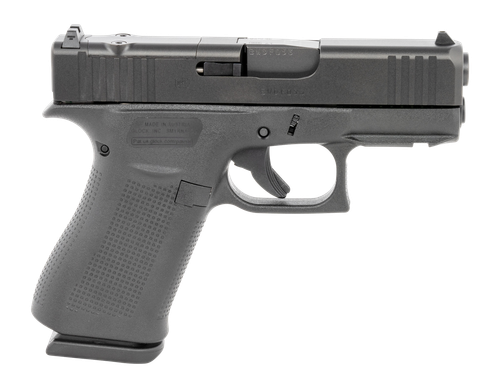 GLOCK 43X M.O.S, Sub-Compact, 9mm, 3.41" Barrel, nDLC Finish, Black, No Finger Grooves, Fixed Sights, 15rd, 2 mags