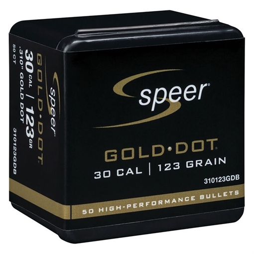 Speer 30 CALIBER (0.310'') 123GR GOLD DOT SOFT POINT 50/BOX 310123GDB