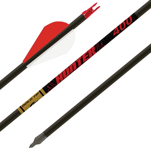 Gold Tip Hunter Hunting Arrows 400 Spine 2" Rapt-X Vanes 6/ct HUN400A26