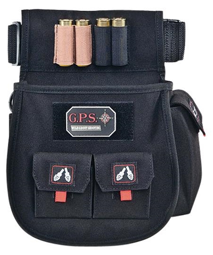 GPS Bags Deluxe Double Shotshell Pouch Black Polyester Waist Mount 30-52" Belt 1094CSP