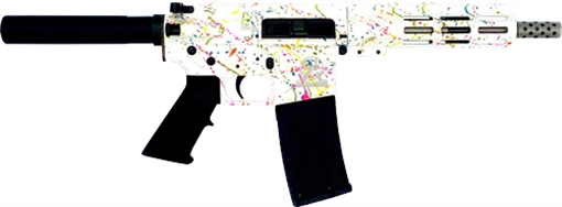 GLFA AR15 PISTOL 223 WYLDE 7.5" S/S BBL SPLATTER WHITE GL15223SSP S-WHT