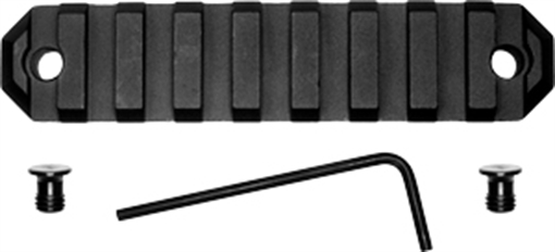 GROVTEC RAIL SECTION KEYMOD 3.8" 9 SLOT ALUMINUM BLACK GTSW229