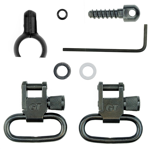 GrovTec US Inc Barrel Band Swivel Set Shotgun 1" Black Steel GTSW46