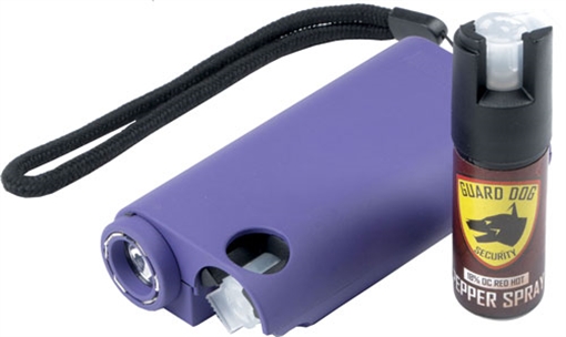GUARD DOG OLYMPIAN 3-IN-1 PURP STUN GUN/LIGHT/PEPPER SPRAY SGPSTLGDOPR