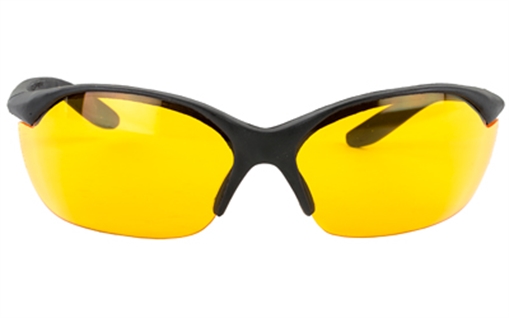 Howard Leight Uvex Vapor II Shooting Glasses Adult Orange Lens Anti-Fog Polycarbonate Black Frame R01537