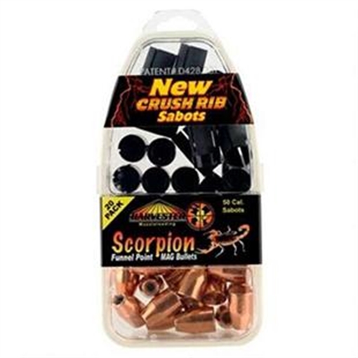 Harvester Muzzleloading Scorpion Funnel Point MAG Bullets 50 Cal. Sabot 300 gr .451 Funnel Point Mag Bullet 20/pk H65030