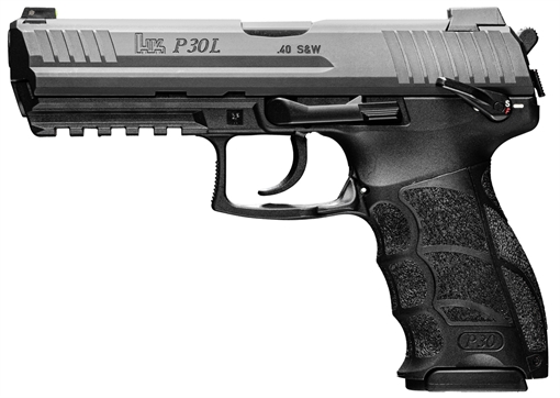 HK P30L V3 40 S&W 10+1 4.45" Black Polygonal Rifled Barrel, Black Cerakote Long/Serrated Steel Slide, Black Polymer Frame, w/Picatinny Rail, Black Interchangeable Backstrap Grip, Ambidextrous 81001096