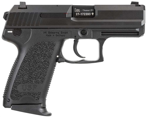 HK USP V7 LEM Compact 9mm Luger 10+1 3.58" Black Polygonal Rifled Barrel, Black Serrated Slide, Black Polymer Frame, Black Polymer Grip, Ambidextrous 81000335