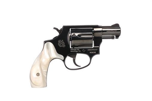 Heritage Roscoe, TALO Edition, Double/Single Action Revolver, Compact, 38 Special, 2" Barrel, Blued Finish, Black, Pearl Grips, Fixed Sights, 5 Rounds HR38B2WP