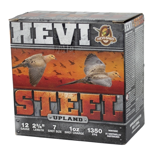 HEVI-Shot Hevi-Steel Upland, 12 Gauge, 2.75" Chamber, #7 Shot, Steel Pellets, 25 Round Box HS61227