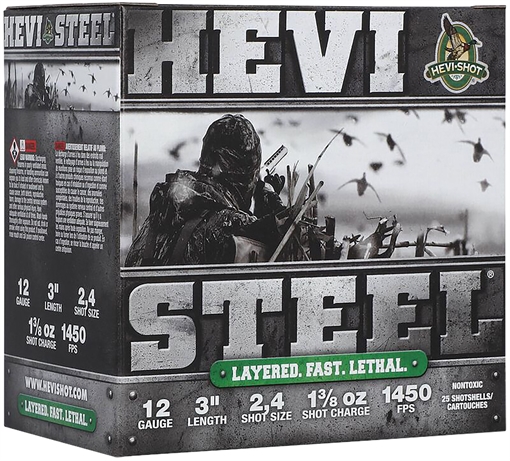 HEVI-Shot HEVI-Steel Waterfowl 12Gauge 3" 1 3/8oz 2/4Shot 25 Per Box/10 Case HS60024