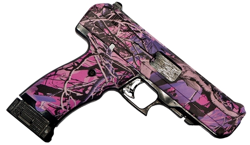 Hi-Point JHP 45 ACP 9+1 4.50" Black Steel Barrel, Hydro-Dipped Pink Camo Serrated Steel Slide, Polymer & Grip 34510PI