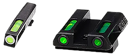 Hi-Viz LiteWave H3 Tritium/Litepipe Night Sights, Fits GLOCK 42/43, Green Front with White Front Ring, Orange Rear GLN421