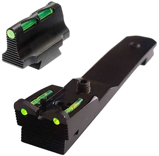 Hi-Viz Litewave, Front & Rear Sight Set, Fits Henry Rifles, Front Sight Includes Green Red And White Litepipes, Rear Sight Includes Two Non-Replaceable Green Litepipes HHVS500