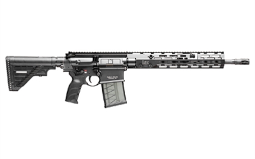 Heckler & Koch MR762 A4, Semi-automatic, AR, 308 Winchester/762NATO, 16.5" Barrel, Anodized Finish, Black, M-LOK Free Float Handguard, Adjustable Gas Block, HK USA Enhanced Grip, HK416 Nine Position Stock, Ambidextrous Controls, 10 Rounds, 1 Magazine 81000