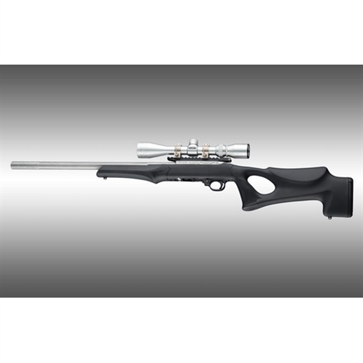 Hogue OverMolded Rifle Stock Fixed Thumbhole Black OverMolded Rubber Black Synthetic for Ruger 10/22 with .920 Diameter Barrel 22070