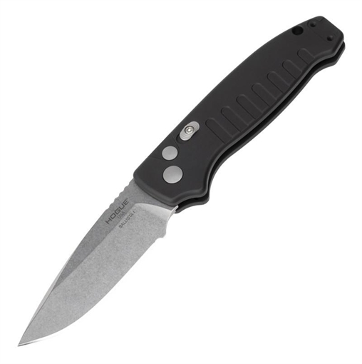 Hogue Ballista I Automated Folder Knife 3 1/2" Drop Point Blade Black 7431081 64136