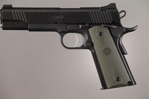 Hogue Colt Government Grips .45 1911 Rubber Grips Panels Checkered with Diamonds - OD Green 45011