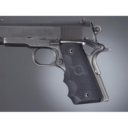 Hogue Rubber Grip Cobblestone Black with Finger Grooves for 1911 Officer 43000