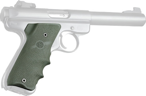 HOGUE INC. GRIPS RUGER MKII/III W/FINGER GROOVES OD GREEN 82001