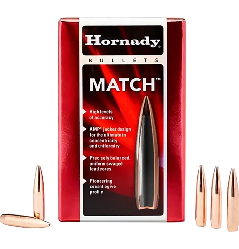 Hornady Match 22 Cal .224 75 gr Hollow Point Boat Tail Match 100 Per Box/ 25 Case 2279