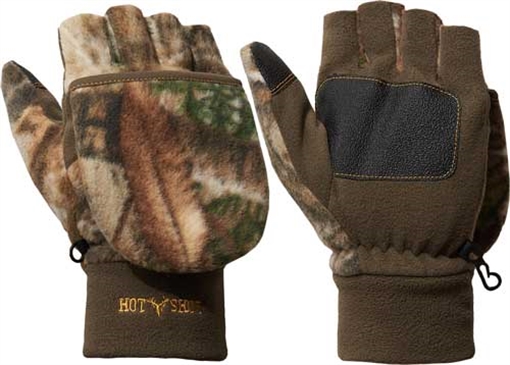 HOT SHOT HF2 BULLS-EYE POP-TOP MITTEN FLEECE INSUL RT-EDGE LG 25-695C-ED-L