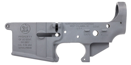 H&R XM607 Carbine Lower Receiver, Gray, 5.56 MM AR-15, BLEM