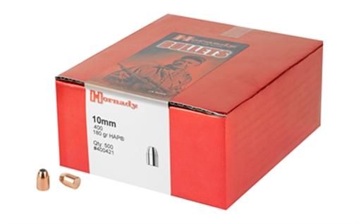 Hornady HAP 10mm Auto .400 180 gr Hollow Point 500 Per Box/ 2 Case 400421