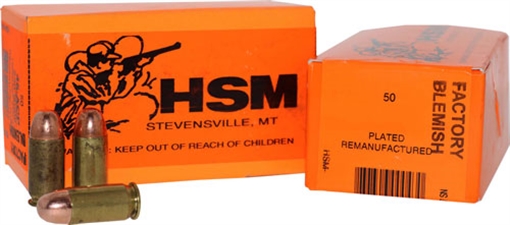 HSM REMANUFACTURED 357 SIG 124GR PLATED LFN 50RD 20BX/CS 357Sig-3R