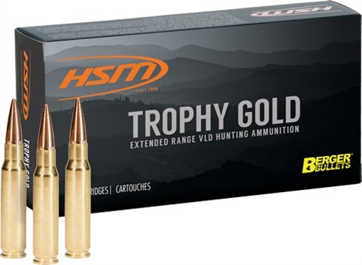 HSM Trophy Gold Extended Range 6.5x55 Swedish 130 gr Berger Hunting VLD Match 20 Per Box/ 25 Case 65X55130VLD