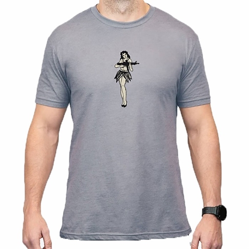 Magpul HULA GIRL CVC T-SHIRT STONE GRAY HEATHER SMALL MAG1117-041-S