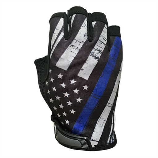 Industrious Handwear Blue Line Flag - Unlined - Half Finger Gloves EGC-BL-LG