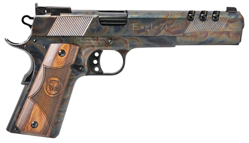 Iver Johnson Arms Eagle XL Full Size Frame 10mm Auto 8+1 6" Black Ported Barrel, Color Case Hardened Serrated Steel Slide & Frame w/Beavertail, Diamondwood Walnut w/Integrated Logo Grip EAGLEXL10CC