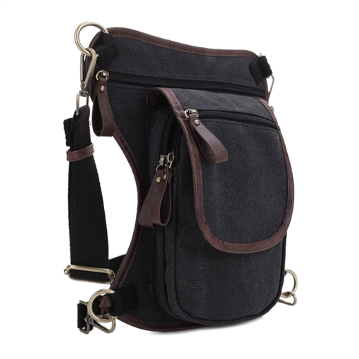 JESSIE & JAMES COUGAR CANVAS CONCEALED CARRY WAIST & LEG BAG 11.5 H X 10 W X 2.5 D ( BLACK) SMC52104R1BK