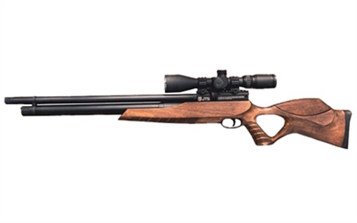 JTS Group Airacuda Max, Air Rifle, Pre-Charged Pneumatic, .22 Caliber Pellet, 920 Feet Per Second, 18" Barrel, Matte Finish, Black, Thumbhole Wood Stock, 10 Rounds JAGACUDAM22