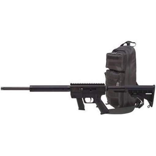 Just Right Carbine Gen3 Safe Takedown Rifle 9mm Luger 10rd Glock Style Magazine 17" Barrel Black 17in Thordsen Stock w/Slingpack JRC9CPSAG3-UB/BL