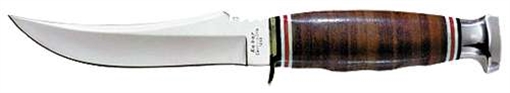 Ka-Bar Skinner 4.38" Fixed Skinner Plain Polished 5Cr15MoV SS Blade, Brown Leather Handle, Includes Sheath 1233