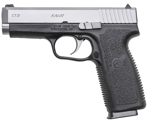 Kahr Arms CT9 9mm Luger 8+1, 4" Stainless Steel Barrel, Matte Serrated Stainless Steel Slide, Black Polymer Frame, Black Textured Polymer Grip, No Safety, Right Hand CT9093